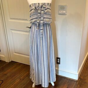Striped Blue and White Maxi Skirt